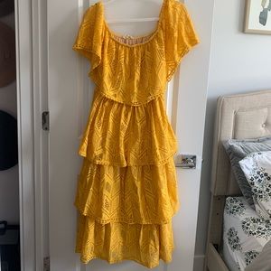 Vici off the shoulder midi dress